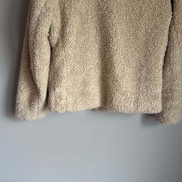 Pendleton Sherpa Jacket Ivory Blue Flannel Fuzzy Gorpcore Nature Small - Picture 8 of 10